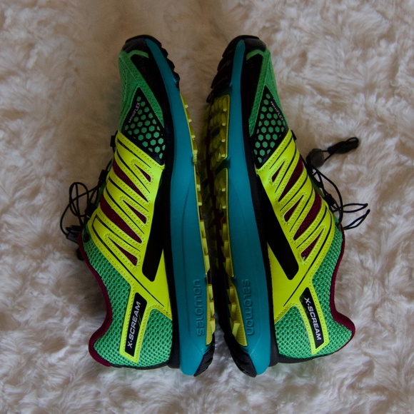 Salomon sneakers X-Scream city trail road/trail running green/yellow/plum - 7 - Picture 6 of 10